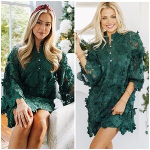 NWT J.MARIE The Seraphina Mini Dress in Green SZ S